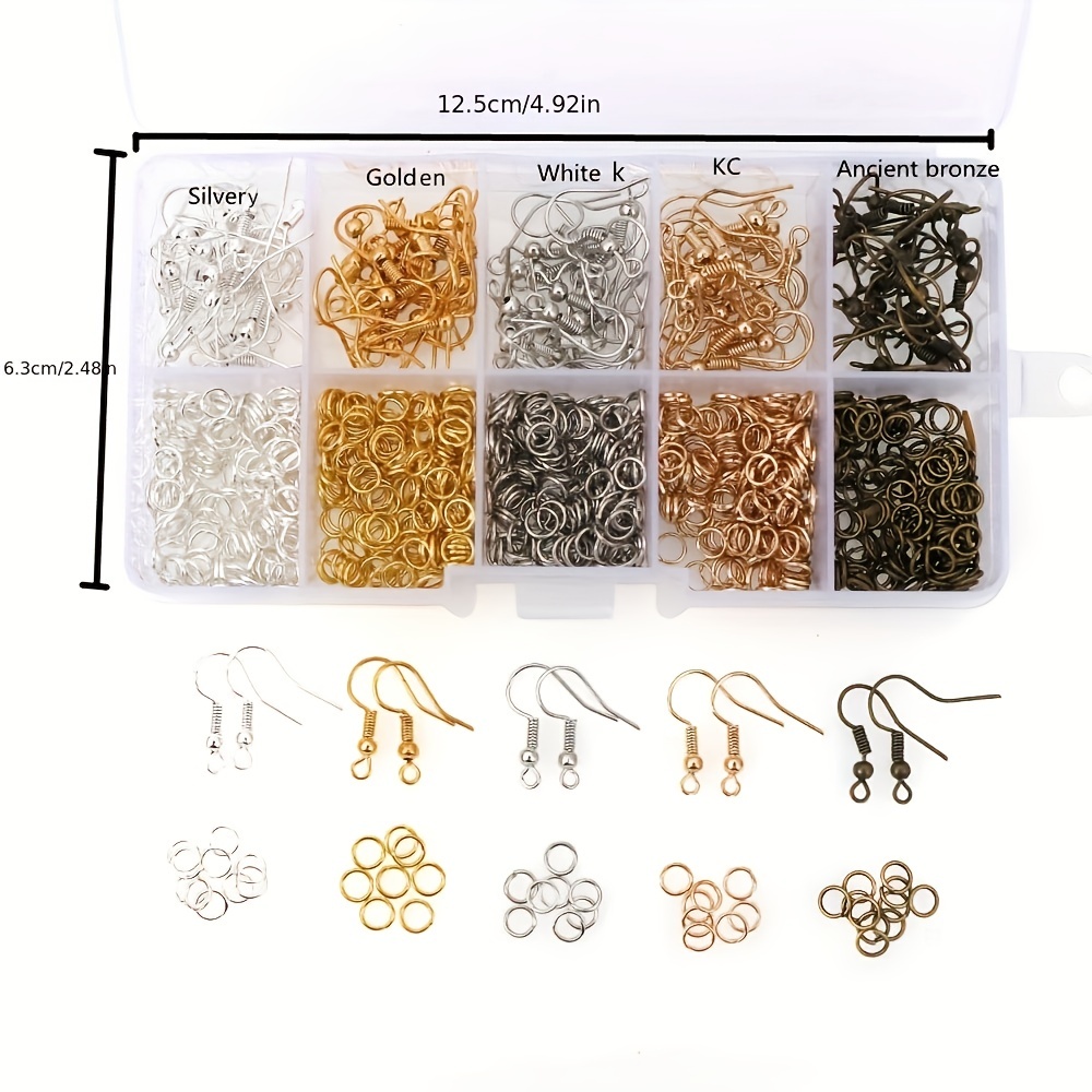 600PCS Iron Ear Hook And Ring for DIY Earring Making